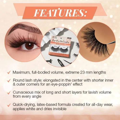Vista 4 de Ardell BBL Big Beautiful Lashes 971 Poppin, con adhesivo transparente DUO, 1 paquete