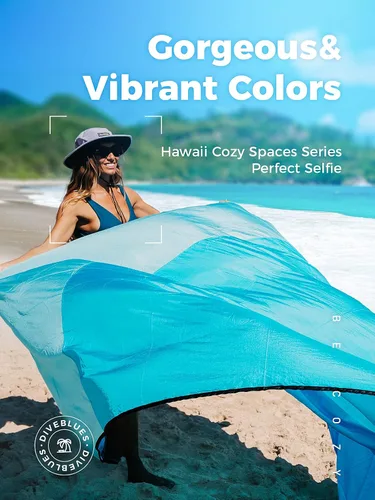 Vista 5 de OCOOPA Diveblues - Manta de playa extragrande de nailon de paracaídas, sin arena, cómoda, acogedora, a la moda, compacta y ligera, reforzada, a