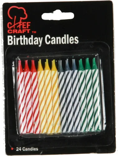 Vista 2 de Chef Craft Velas espirales clásicas, juego de 24 piezas, surtido