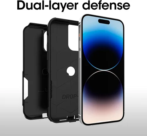 Vista 2 de OtterBox Commuter Series - Funda para iPhone 14 Pro (solamente), embalaje no minorista, color negro