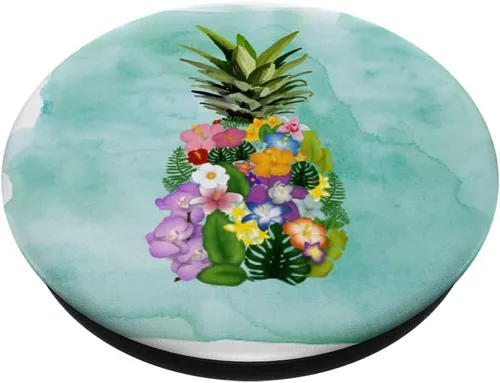 Vista 2 de Piña Playa Tropical Food Beachy Gift Mint PopSockets intercambiables PopGrip