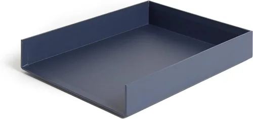 Vista 3 de U Brands Juego de organización de escritorio envuelto en papel, suministros de organización de oficina, azul marino sólido, 4 piezas