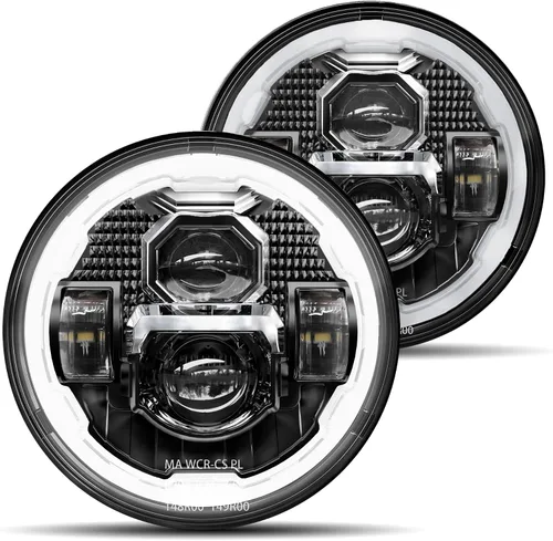 Vista 9 de HWSTAR 2025 Nuevo 1000% brillante antideslumbrante 7 pulgadas Halo LED faros redondos compatibles con Jeep Wrangler JK JKU TJ LJ Mazda Miata Chevy