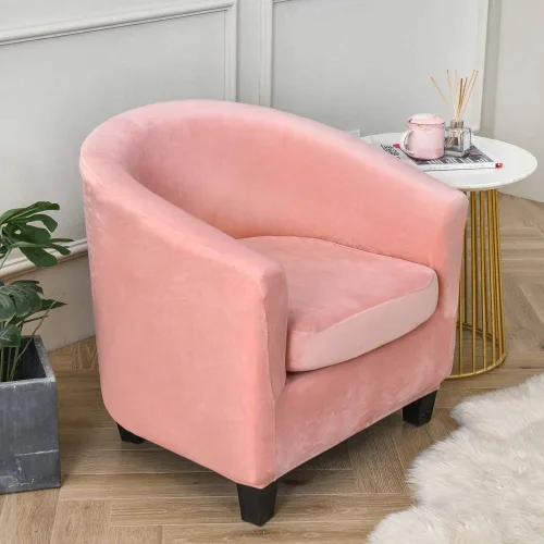 Vista 13 de OKYUK Fundas de terciopelo para silla de bañera, fundas de sofá de alta elasticidad, fundas de sofá, protector de muebles extraíble para sala