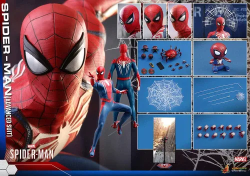 Vista 7 de Hot Toys Spider-Man Advanced Suit 1/6 Figura de sexta escala Marvel Video