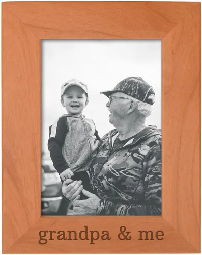Vista 11 de Personalized Gifts Grandpa Gift Grandpa and Me Grandchild - Marco de fotos de madera natural grabado de 4 x 6 pulgadas, diseño de paisaje