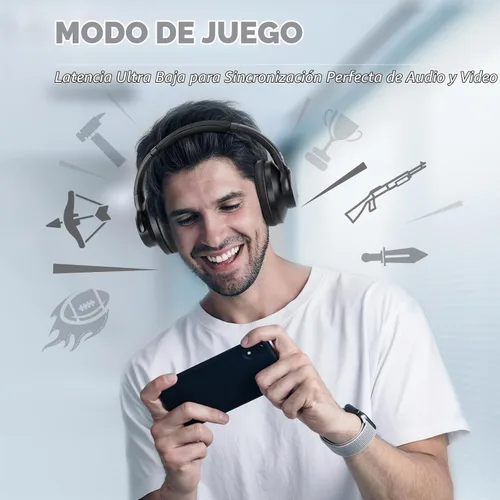 Vista 4 de TUINYO Auriculares inalámbricos Bluetooth con cancelación de ruido, color Negro