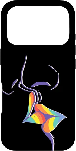 Vista 30 de Funda de regalo LGBT Lesbian Gay Pride LGBTQ Kiss Rainbow para iPhone 17