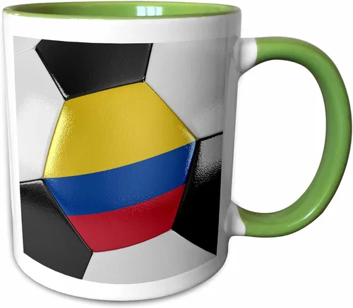 Vista 11 de 3dRose Colombia - Taza de fútbol (11 onzas), color negro