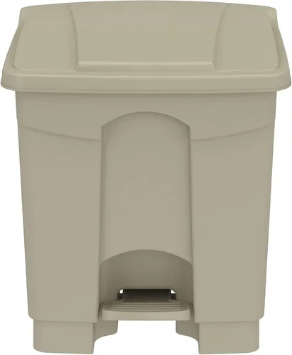 Vista 8 de Safco Cubo de basura de plástico para interiores, eliminación de manos libres, 8 galones, color marrón