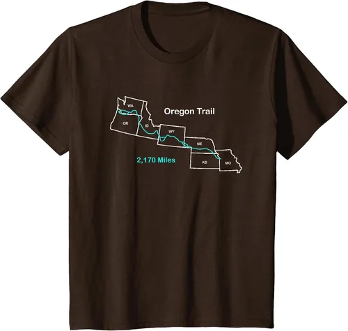 Vista 51 de Route Map of The Oregon National Historic Trail T-Shirt Asphalt Grey