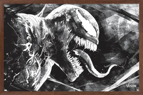Vista 10 de Trends International Marvel Venom: Let There be Carnage - Póster de pared de boceto, 22.4 pulgadas de largo x 14.7 W, versión enmarcada en madera