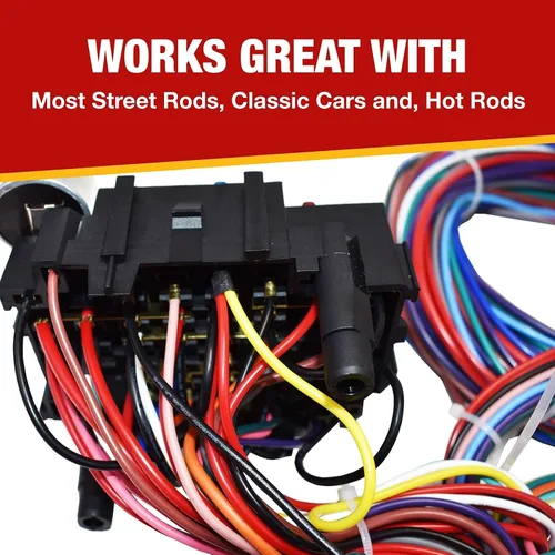 Vista 3 de A-Team Performance 21 ARNÉ DE CABLEADO UNIVERSAL PARA CIRCUITO ESTÁNDAR CON CABLEADO NUEVO XL STREET ROD FUERZA DE AUTO CALIENTE