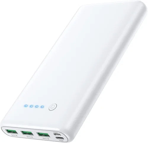 Vista 6 de [Paquete de 2] Cargador portátil de 20000 mAh, batería de carga rápida ultradelgada con salidas USB duales, cargador de teléfono portátil esencial