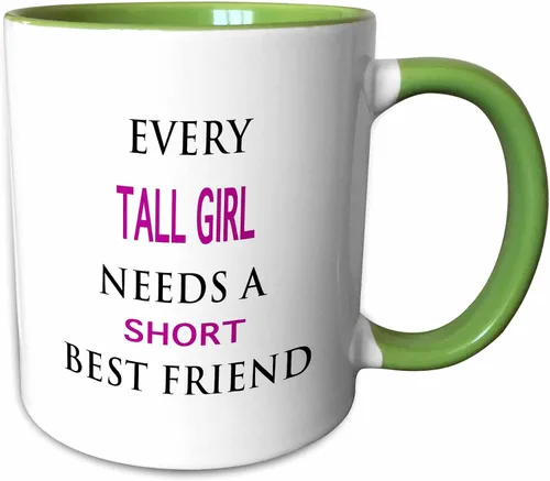 Vista 13 de 3dRose EVERY TALL GIRL NEEDS A SHORT BEST FRIEND 11oz Two-Tone Blue Mug