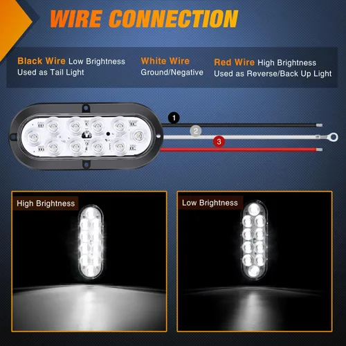 Vista 34 de Nilight Luz trasera ovalada de 6 pulgadas, 2 unidades, 35 LED, flecha Luces de flecha ámbar 2 piezas