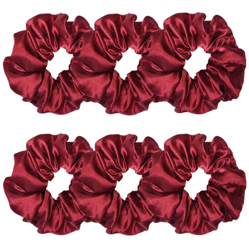 Vista 20 de 6 coleteros de seda satinada – Ligas suaves para el cabello, bandas para el cabello de moda, lazos, pulseras elásticas y soportes para cola