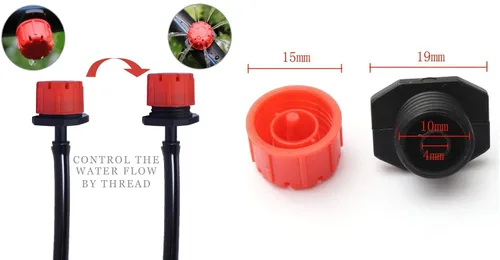Vista 3 de 100 unidades de aspersores de riego ajustables de 360 grados, emisores de 1/4 de pulgada para sistema de riego de Korty