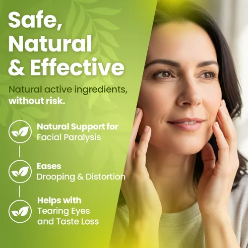 Vista 3 de Bestmade Remedio natural para parálisis facial BM68 - Ayuda con la parálisis de Bell, caída facial, ojos desgarrados y pérdida de gusto, gotas
