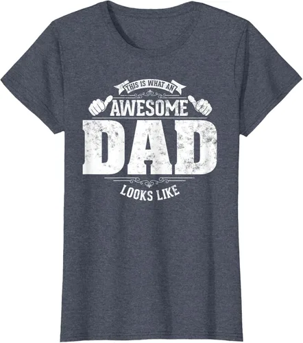 Vista 17 de This is what a awesome dad looks like vintage style design T-Shirt, Negro