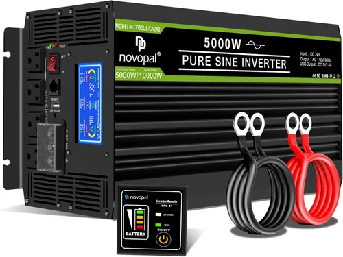 Vista 13 de Novopal Inversor de corriente de onda sinusoidal pura de 1000 W, convertidor de corriente de 12 V CC a 110 V/120 V CA, 4 salidas de CA, inversor