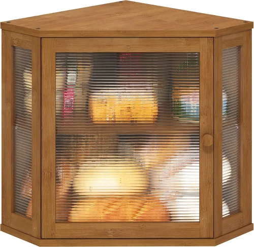 Vista 15 de viewcare Caja de Pan de Esquina para Encimera de Cocina, Caja de Pan de Madera de Bambú Negra, Caja de Almacenamiento de Pan de Gran Capacidad
