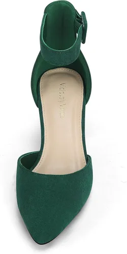Vista 5 de Women's Closed Toe Heels Low Block Pumps Pointed Toe Business Dress Shoes