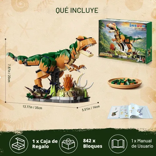 Vista 9 de INSOON Juego de construcción de dinosaurios mecánicos, juguete STEM