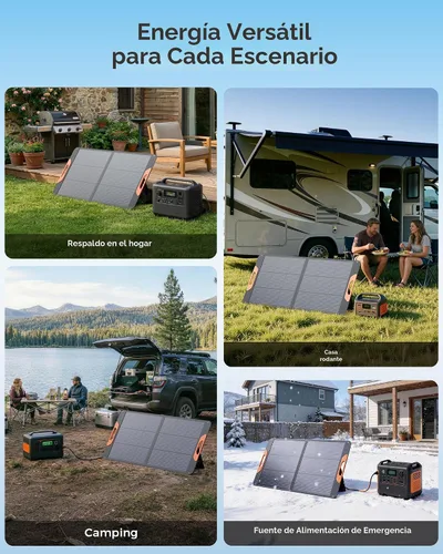 Vista 8 de ZOUPW Panel solar portátil de 100 W para estación de energía, 23.5% de eficiencia, cargador solar plegable mono para Jackery 300/Ecoflow
