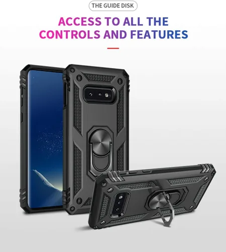 Vista 5 de Korecase - Carcasa para Samsung Galaxy S10E con soporte de anillo, color Negro