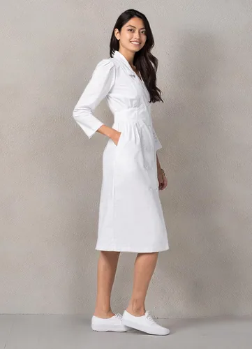 Vista 8 de Adar - Vestido médico universal para mujer, vestido ajustado en el abdomen