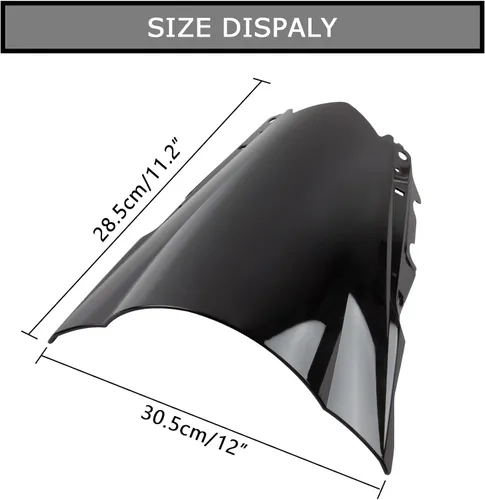 Vista 3 de PSLER Parabrisas Parabrisas Doble Burbuja para YZF R3 R25 2014-2018 2014 2015 2016 2017 2018 (Negro)
