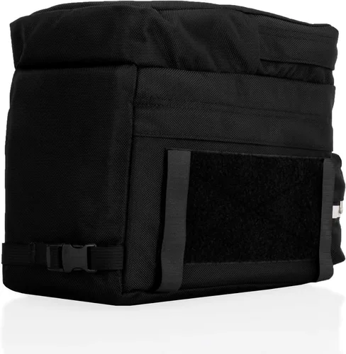 Vista 3 de Tronco de portabicicletas con bolsillo frontal y lados de bucle para aplicación de parche - Negro