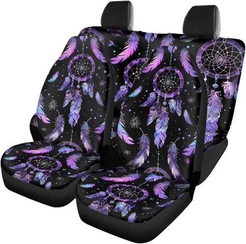 Vista 23 de Howilath 250 USA Anniversary - Juego de 4 fundas de asiento de automóvil de ajuste universal para asientos delanteros y traseros para uso en todas