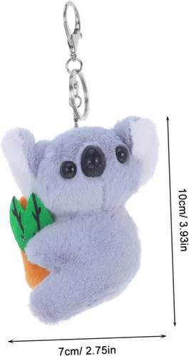 Vista 5 de Vaguelly Lindo llavero de koala de felpa decorativo colgante ligero y llavero para mochilas presente para, Gris