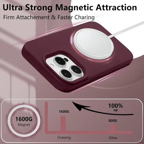 Vista 534 de Funda magnética de silicona para iPhone 13 Pro, color blanco antiguo [Compatible con Magsafe] [Forro de microfibra suave antiarañazos], funda