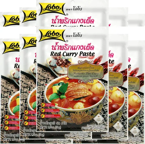 Vista 4 de Lobo Masaman - Pasta de curry sin MSG, sin conservantes, sin colores artificiales (paquete de 3)