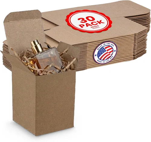 Vista 8 de MT Products Tuck Top - Caja de regalo pequeña de cartón kraft de 2 x 2 x 3 pulgadas, cajas de regalo con tapas, paquete de 30