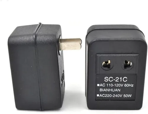 Vista 3 de Acxico 1 unids 110 V a 220 V convertidor de corriente adaptador transformador de voltaje adaptador 50 W PC material SC-21C