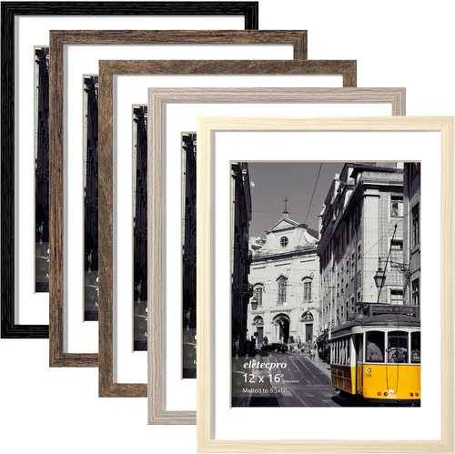 Vista 91 de eletecpro Juego de 5 marcos de fotos de 8 x 10 pulgadas, collage de fotos, decoración de pared, fotos de 5 x 7 con paspartú o de 8 x 10 pulgadas sin