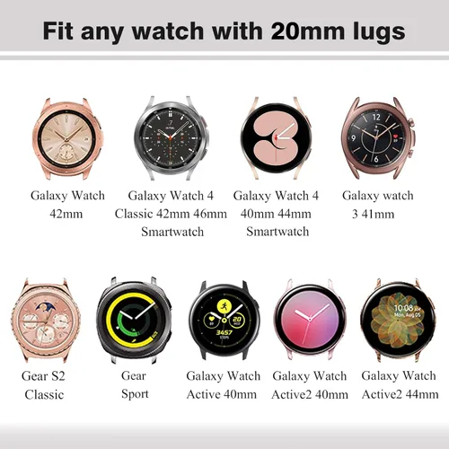 Vista 3 de Sunnyson, 6 bandas elásticas de nylon compatibles con Samsung Galaxy Watch 7/6/5/4 de 40 mm y 44 mm, correa de bucle elástico suave de 20 mm