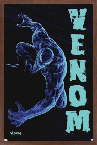 Vista 16 de Trends International Marvel Venom: Let There be Carnage - Póster de pared negro y azul, 22.4 pulgadas de largo x 14.7 W, versión enmarcada de madera