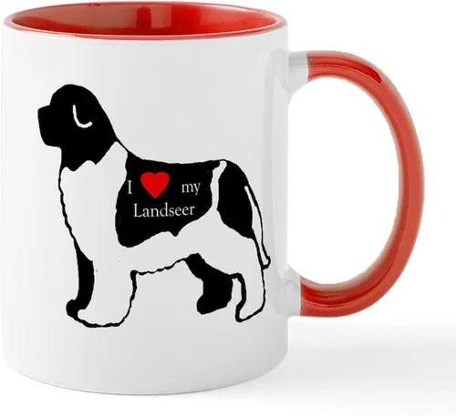 Vista 24 de CafePress Newfoundland Dog Drool Zone Taza de café de cerámica de 11 oz (11.0 fl oz)
