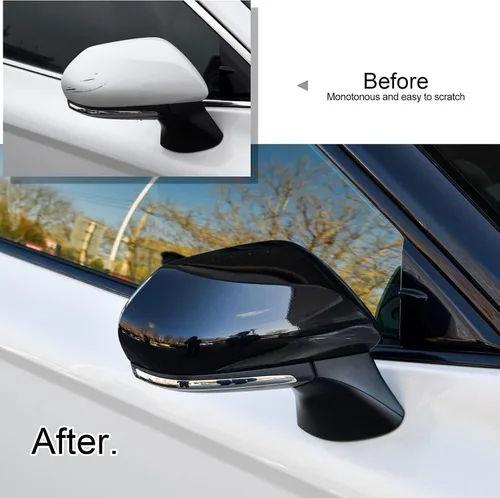 Vista 4 de CKE para Toyota Camry 2018-2026 Cubierta de espejo retrovisor exterior Negro brillante-A