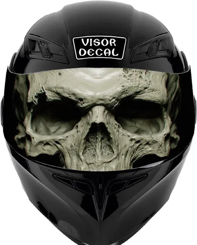 Vista 12 de Calcomanía de visera de calavera para casco compatible con: Icon Shoei Bell HJC Scorpion AGV V2 (V25 Skull)