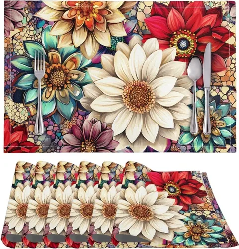 Vista 87 de BIGCARJOB Mantel individual de diseño personalizado, 4 piezas, tapete de mesa resistente al corazón, 12 x 18 pulgadas 1-diseño personalizado