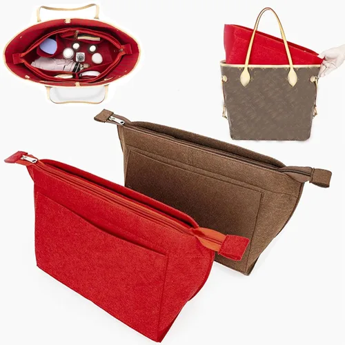 Vista 5 de Lckaey Organizador de inserción de bolso para Neverfull pm Shaper bolso organizador kit inserto 1070Claret-S