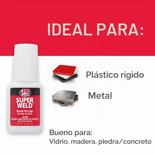 Vista 5 de J-B Weld 33106 SuperWeld - Pegamento transparente - 0.2 oz. (El embalaje puede variar)