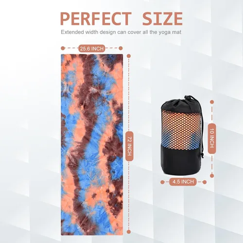 Vista 7 de Eunzel Toalla de yoga, toalla para esterilla de yoga caliente con puntos de agarre, absorbente de sudor, antideslizante, para yoga caliente, pilates