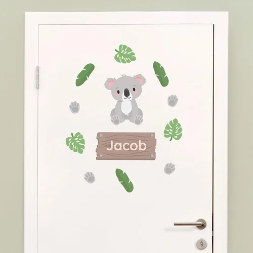 Vista 9 de Calcomanías de puerta personalizadas para habitación de niños, calcomanías de pared con nombre personalizado para decoración de habitación de bebés